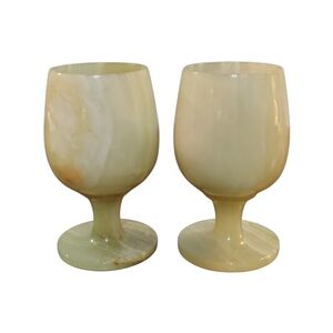 Vintage 1970s Onyx Goblets Set Of 2